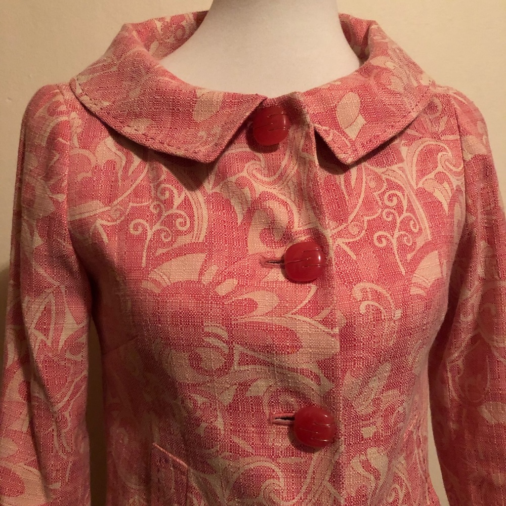 Elie Tahari Pink Printed Statement Jacket - Picture 4 of 15